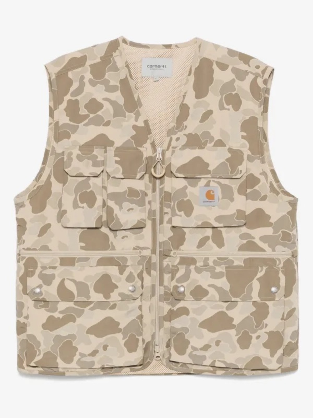 NWT Carhartt Work In Progress Irwin Vest Men's M Desert Camo Duck Canvas Utility